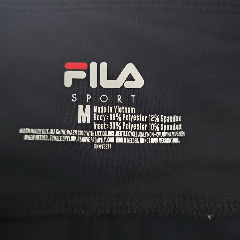 FILA Sport Women's Gray Striped Trim Wide Waistband Capri Crop Leggings Medium - Picture 6 of 10
